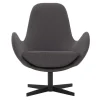 Discount Wohnen Retrodesign Sessel in Dunkelgrau Webstoff - Ivany
