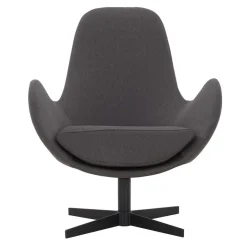 Discount Wohnen Retrodesign Sessel in Dunkelgrau Webstoff - Ivany