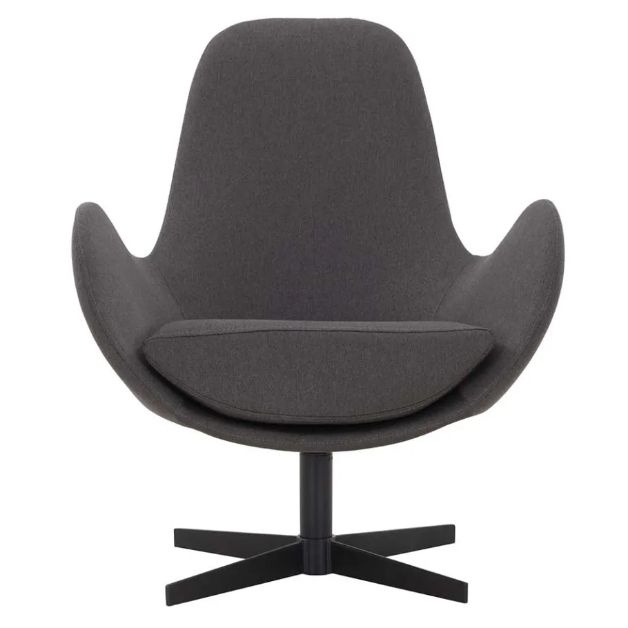 Discount Wohnen Retrodesign Sessel in Dunkelgrau Webstoff - Ivany