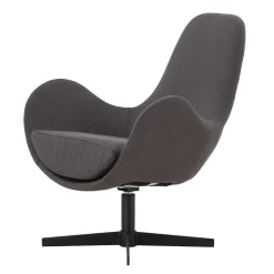 Discount Wohnen Retrodesign Sessel in Dunkelgrau Webstoff - Ivany