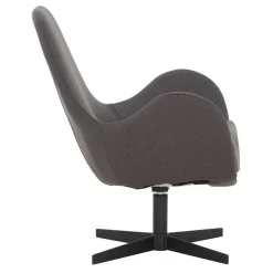 Discount Wohnen Retrodesign Sessel in Dunkelgrau Webstoff - Ivany
