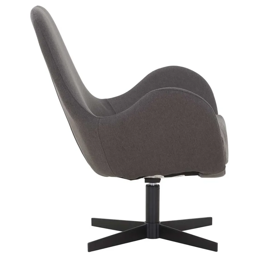 Discount Wohnen Retrodesign Sessel in Dunkelgrau Webstoff - Ivany