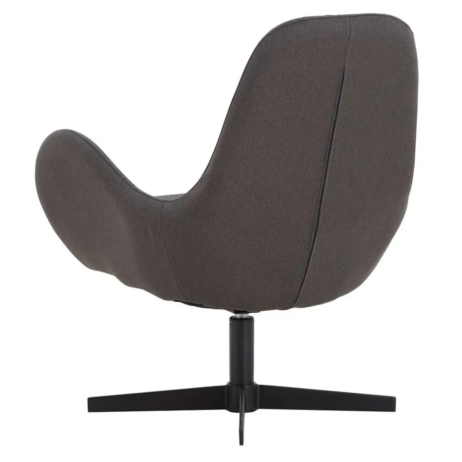 Discount Wohnen Retrodesign Sessel in Dunkelgrau Webstoff - Ivany