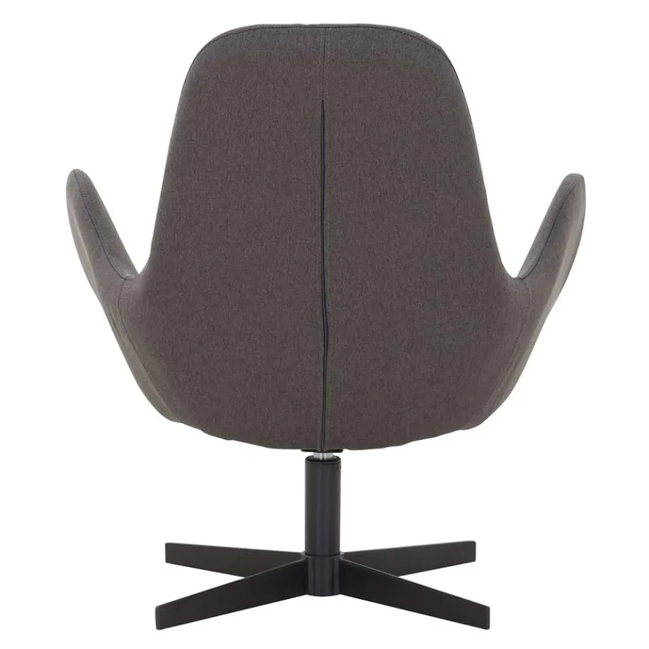 Discount Wohnen Retrodesign Sessel in Dunkelgrau Webstoff - Ivany