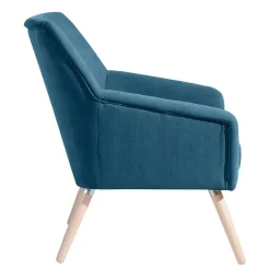 Clearance Wohnen Retrodesign Sessel in Petrol Veloursbezug - Croco