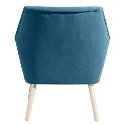 Clearance Wohnen Retrodesign Sessel in Petrol Veloursbezug - Croco