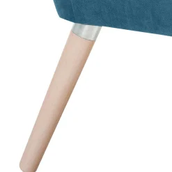 Clearance Wohnen Retrodesign Sessel in Petrol Veloursbezug - Croco