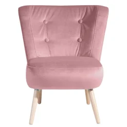 Clearance Wohnen Retrodesign Sessel in Rosa und Buche Natur - Galagos