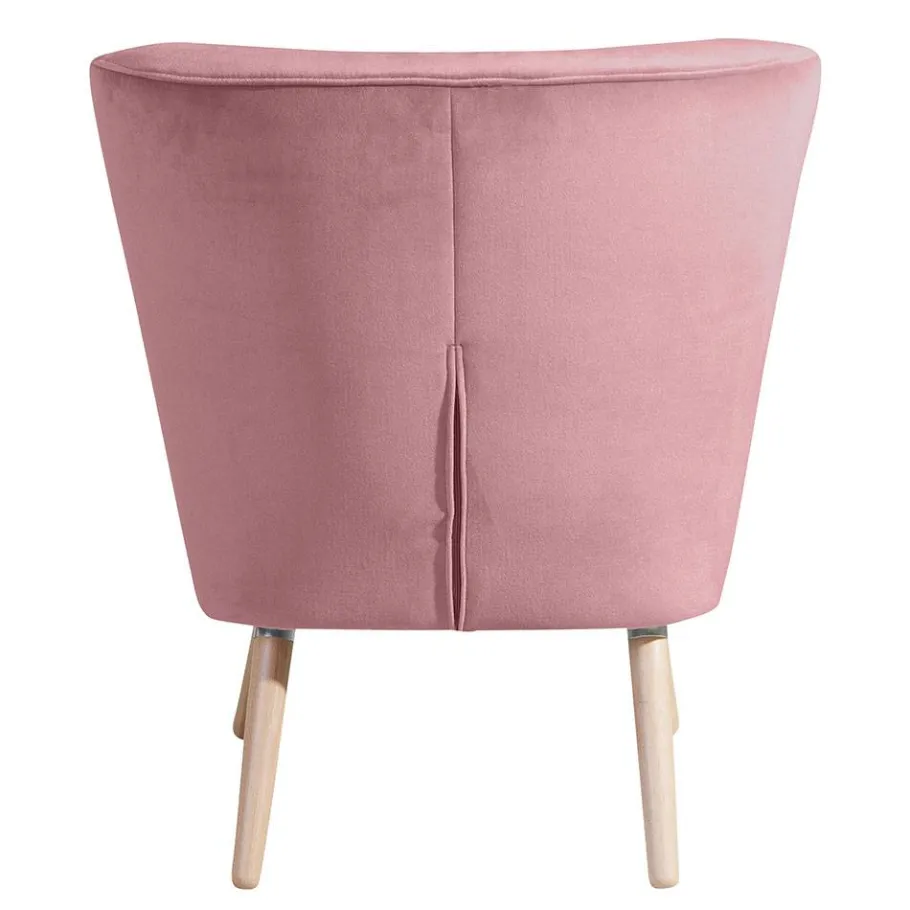 Clearance Wohnen Retrodesign Sessel in Rosa und Buche Natur - Galagos