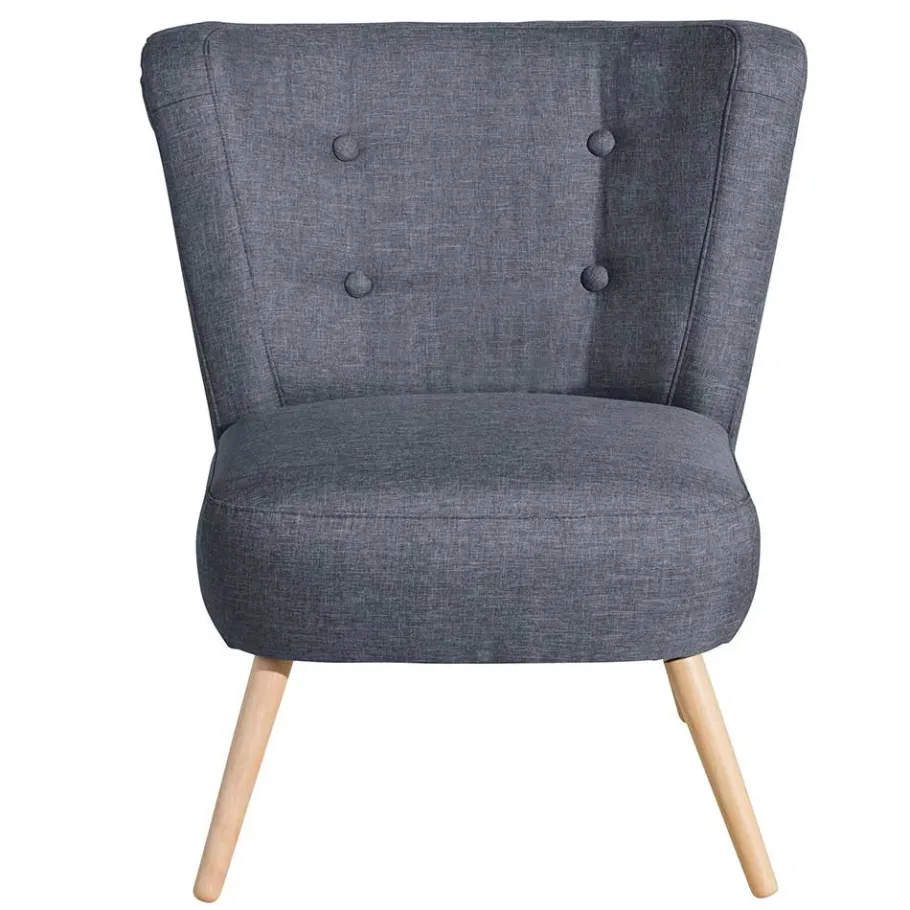Best Wohnen Retro-Sessel in Jeansblau Stoff - Florida