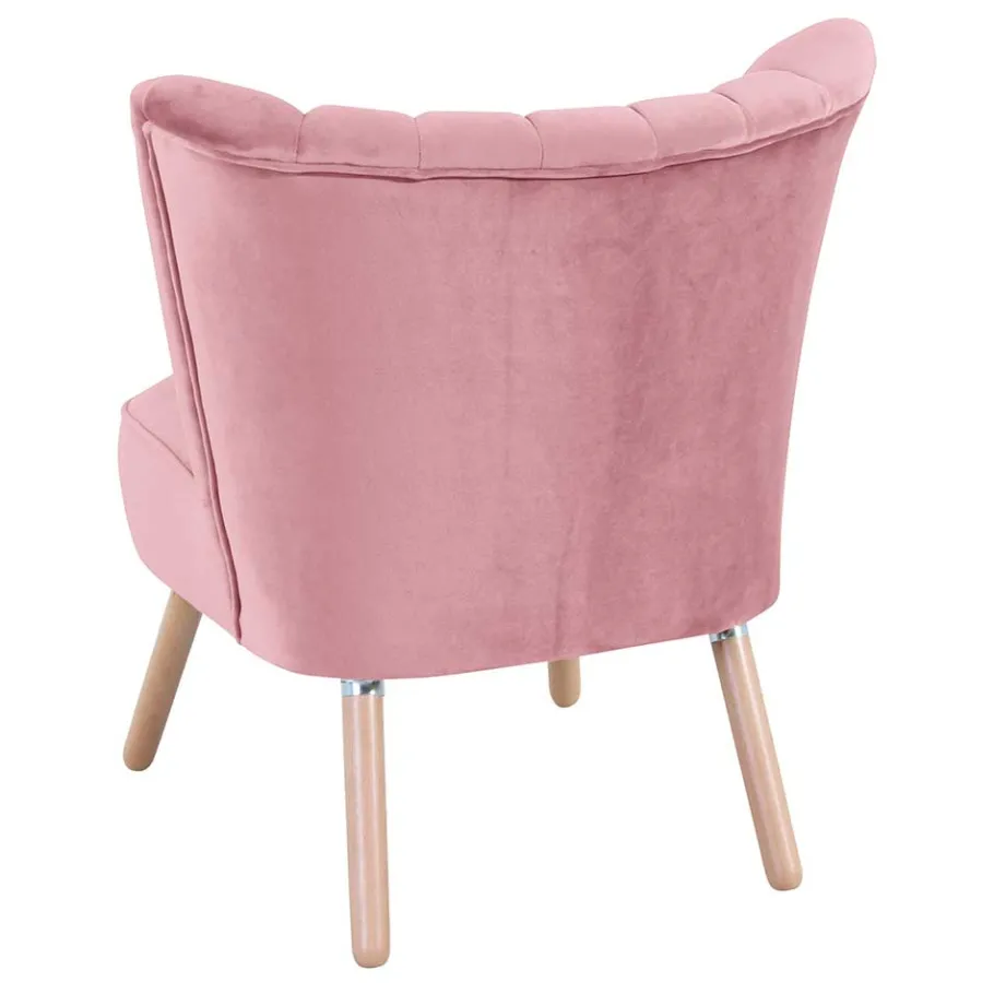 Clearance Wohnen Retrosessel in Rosa und Buche Natur - Mailandro