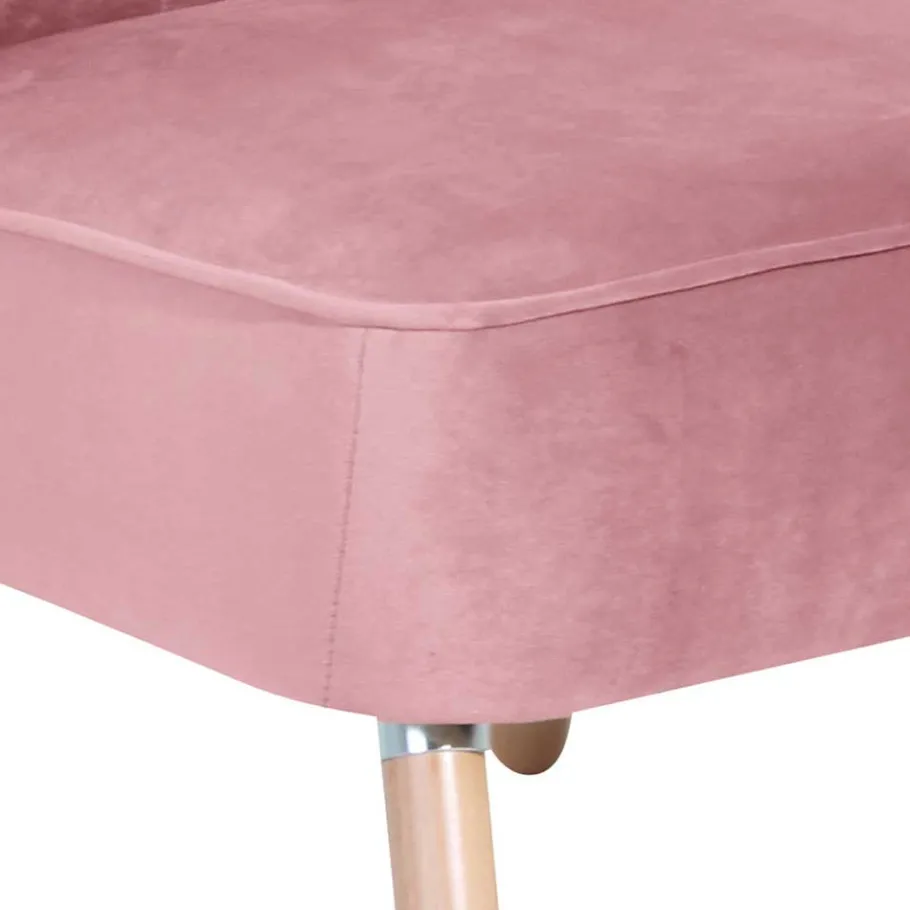 Clearance Wohnen Retrosessel in Rosa und Buche Natur - Mailandro