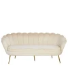 New Wohnen Retrosofa Dreisitzer in Beige & Gold - Calls