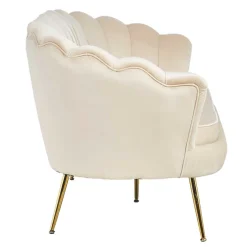 New Wohnen Retrosofa Dreisitzer in Beige & Gold - Calls