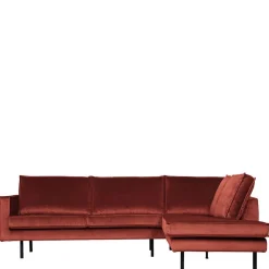 Clearance Wohnen Retrosofa in L-Form in Kastanienbraun - Enzing