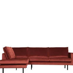 Clearance Wohnen Retrosofa in L-Form in Kastanienbraun - Enzing