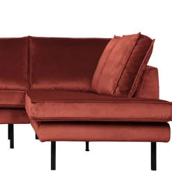 Clearance Wohnen Retrosofa in L-Form in Kastanienbraun - Enzing