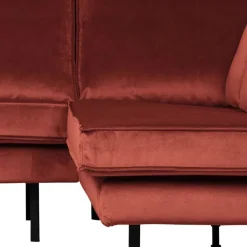 Clearance Wohnen Retrosofa in L-Form in Kastanienbraun - Enzing