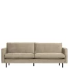 New Wohnen Retrosofa mit drei Sitzplätzen in Khaki - Afeiro