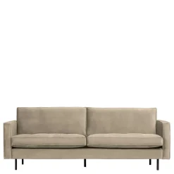 New Wohnen Retrosofa mit drei Sitzplätzen in Khaki - Afeiro