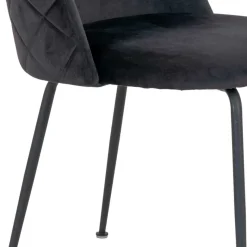 Wohnen Retrostühle mit Samt in Schwarz - Helina (2er Set)