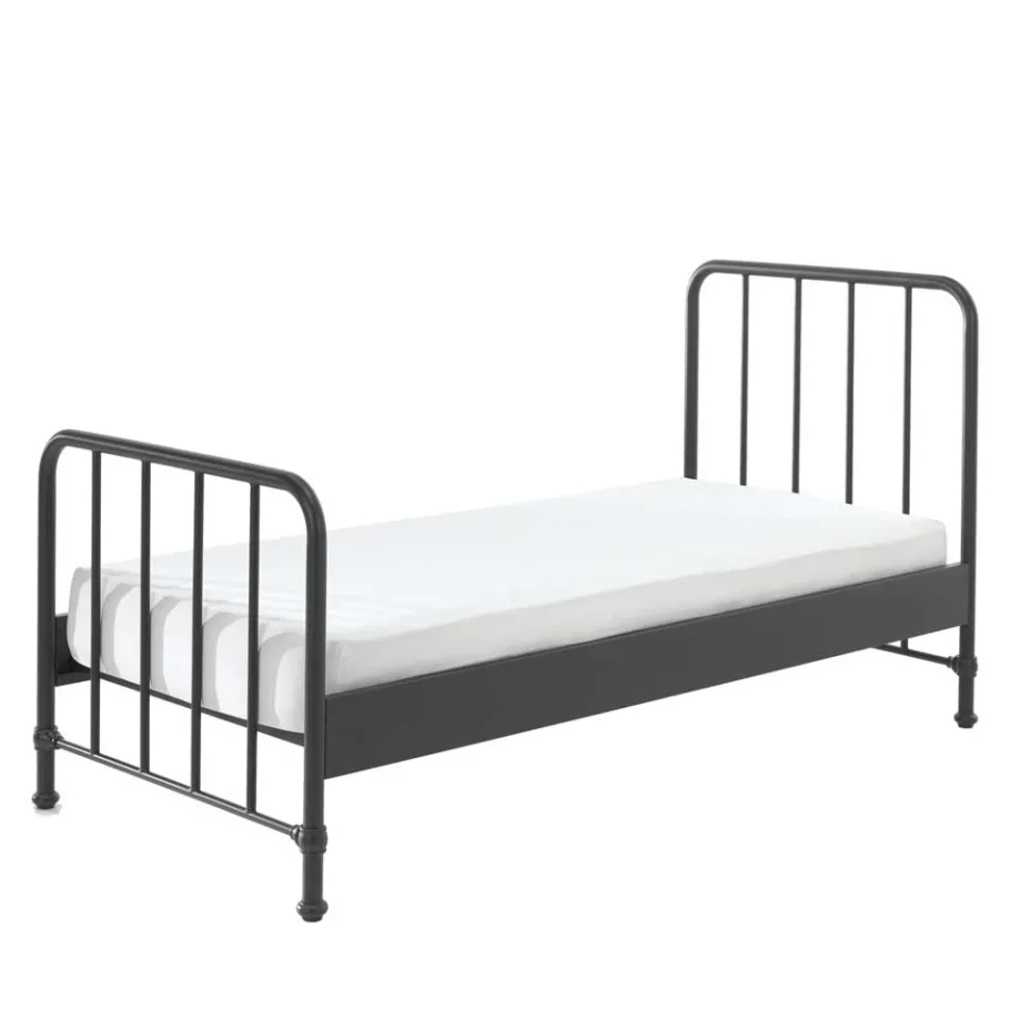 New Wohnen Retrostil Bettgestell aus Metall in Schwarz - Renzo