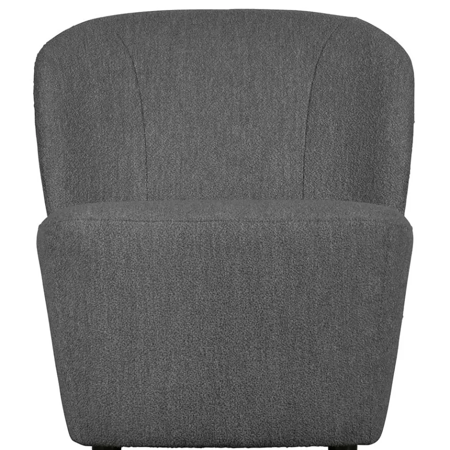 Outlet Wohnen Retrostil Sessel aus Boucle-Stoff Dunkelgrau - Negro