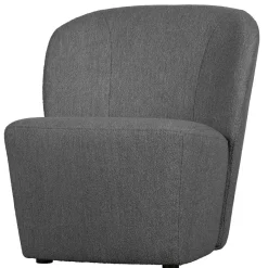 Outlet Wohnen Retrostil Sessel aus Boucle-Stoff Dunkelgrau - Negro
