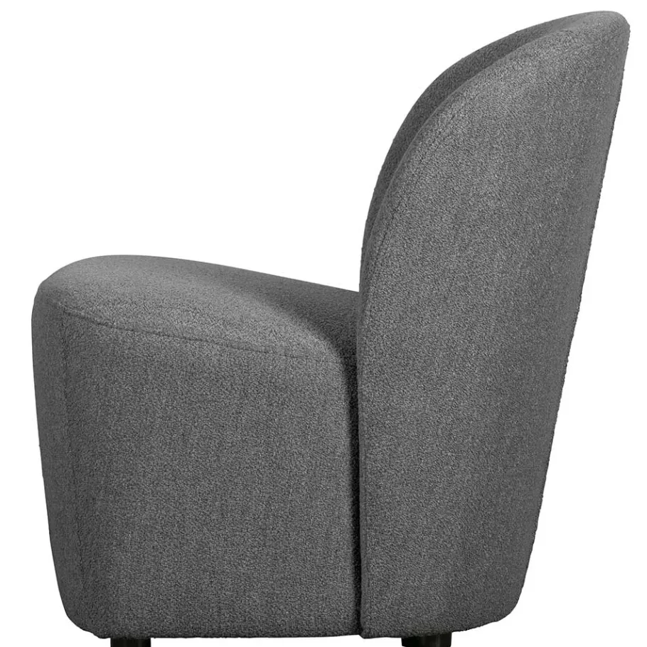 Outlet Wohnen Retrostil Sessel aus Boucle-Stoff Dunkelgrau - Negro