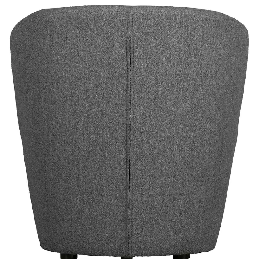 Outlet Wohnen Retrostil Sessel aus Boucle-Stoff Dunkelgrau - Negro