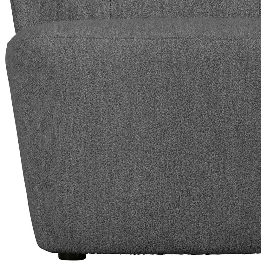 Outlet Wohnen Retrostil Sessel aus Boucle-Stoff Dunkelgrau - Negro