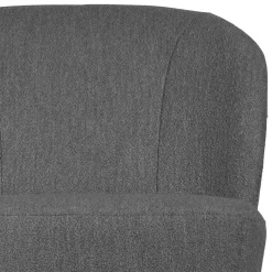 Outlet Wohnen Retrostil Sessel aus Boucle-Stoff Dunkelgrau - Negro