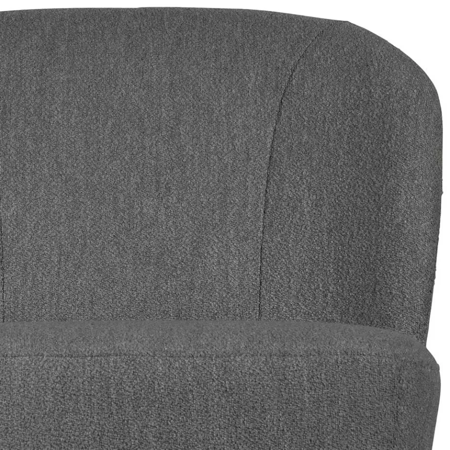 Outlet Wohnen Retrostil Sessel aus Boucle-Stoff Dunkelgrau - Negro
