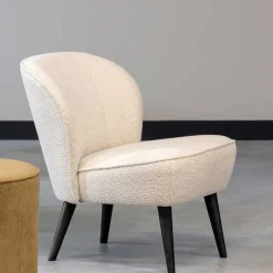 Online Wohnen Retrostil Teddy Sessel in Creme - Castilla