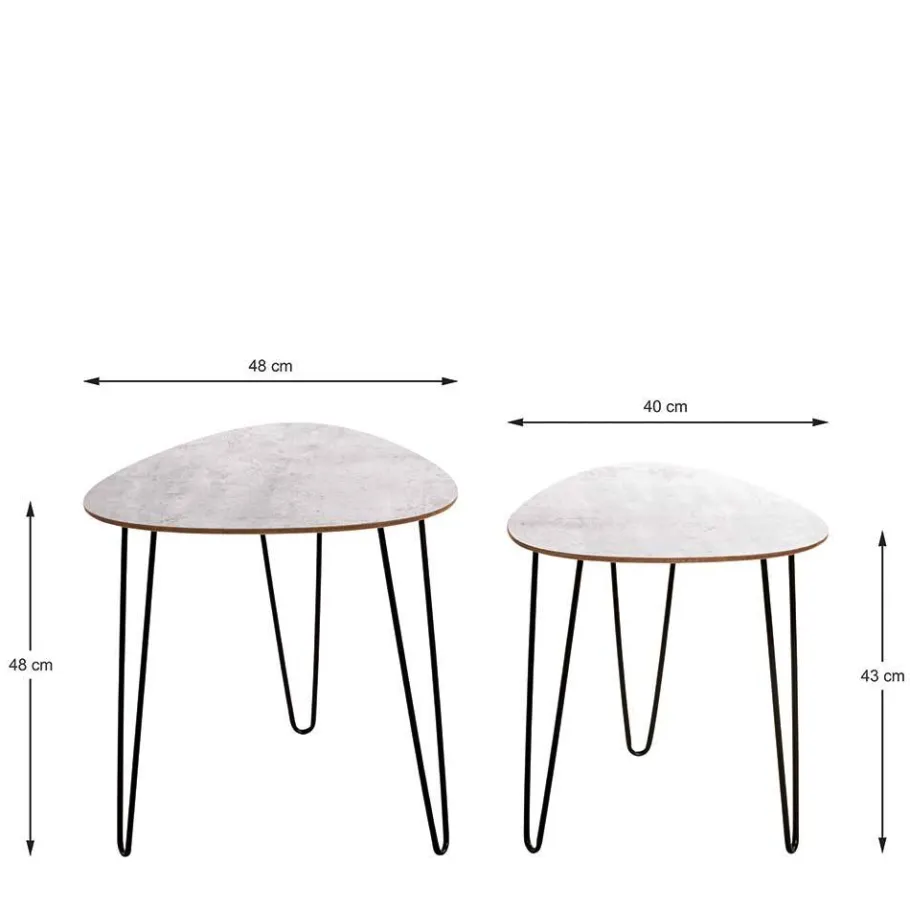 New Wohnen Retrostil Zweisatztisch Set - Luoretta (zweiteilig)