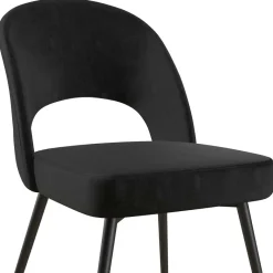 Clearance Wohnen Retrostuhl in Schwarz Samt - Magan