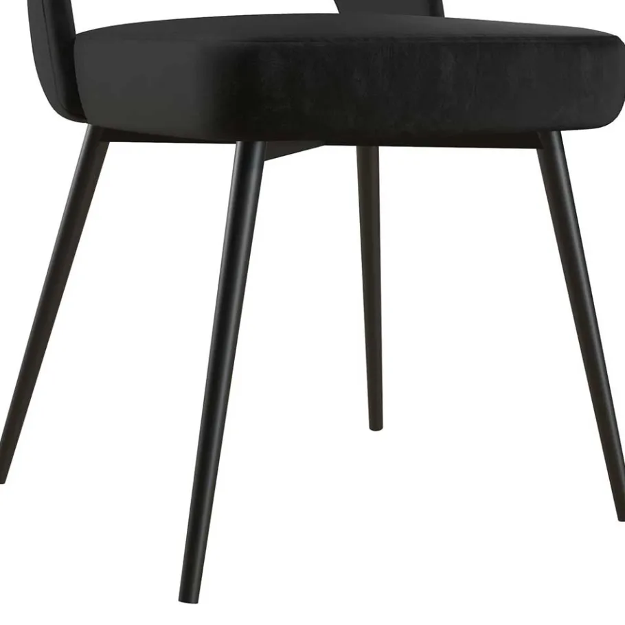 Clearance Wohnen Retrostuhl in Schwarz Samt - Magan