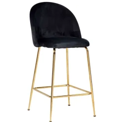 Online Wohnen Retrostyle Barstuhl in Schwarz und Gold - Chiosma (2er Set)