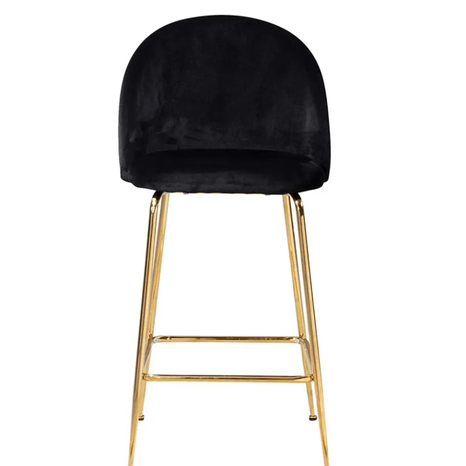 Online Wohnen Retrostyle Barstuhl in Schwarz und Gold - Chiosma (2er Set)