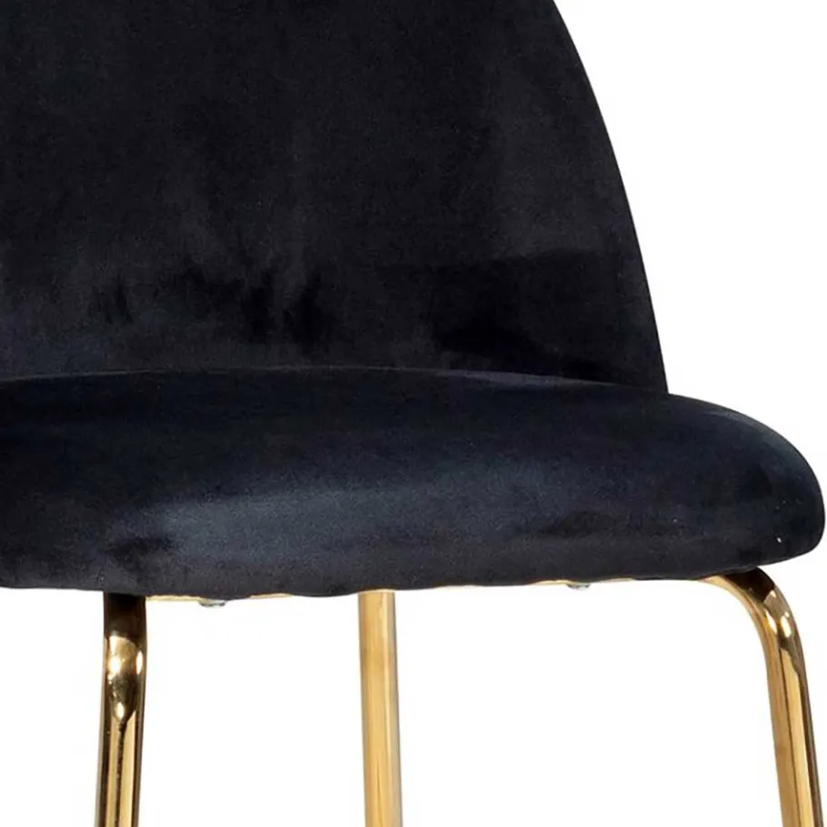 Online Wohnen Retrostyle Barstuhl in Schwarz und Gold - Chiosma (2er Set)