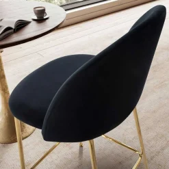 Online Wohnen Retrostyle Barstuhl in Schwarz und Gold - Chiosma (2er Set)