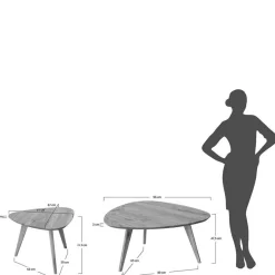 Discount Wohnen Retrostyle Couchtisch in dreieckigem Design - Anjo