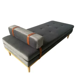 Sale Wohnen Retrostyle Liege Daybed in Grau Samt - Fiorentina