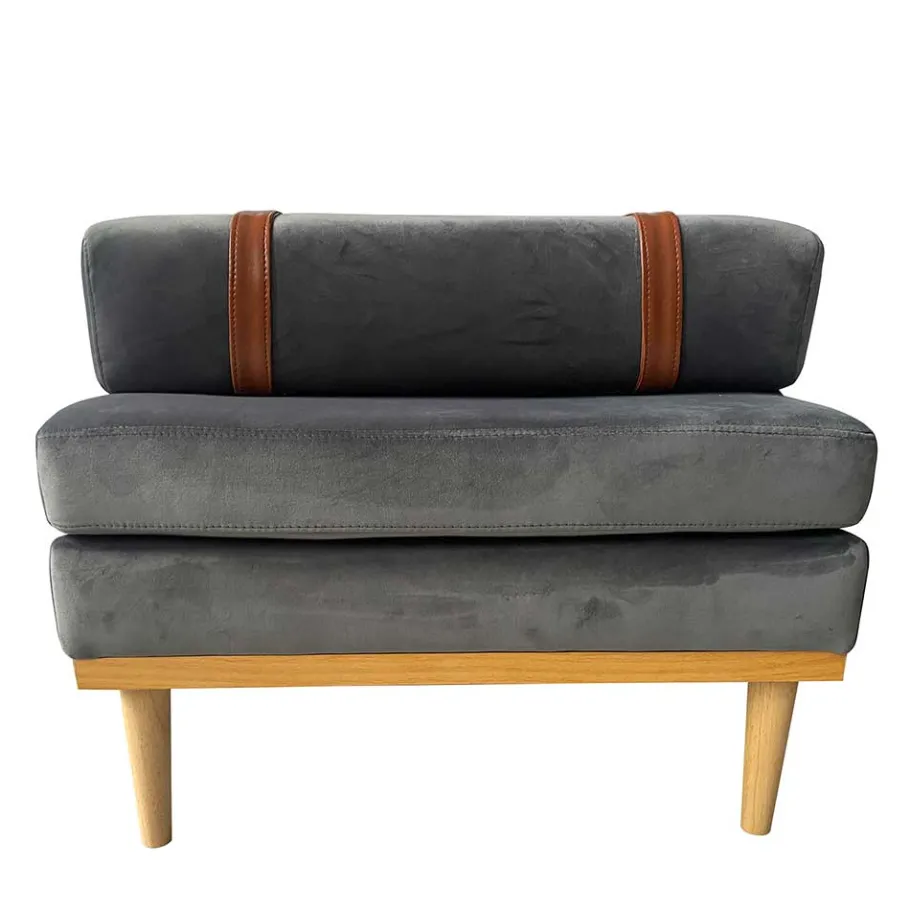 Sale Wohnen Retrostyle Liege Daybed in Grau Samt - Fiorentina