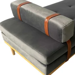 Sale Wohnen Retrostyle Liege Daybed in Grau Samt - Fiorentina