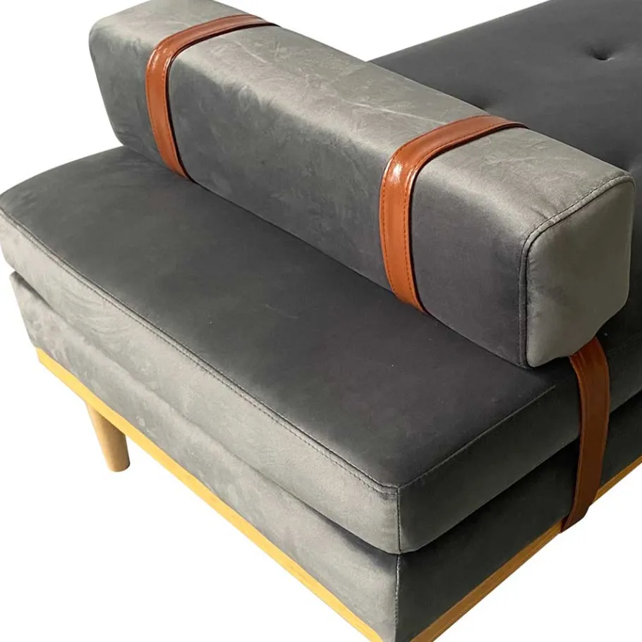 Sale Wohnen Retrostyle Liege Daybed in Grau Samt - Fiorentina