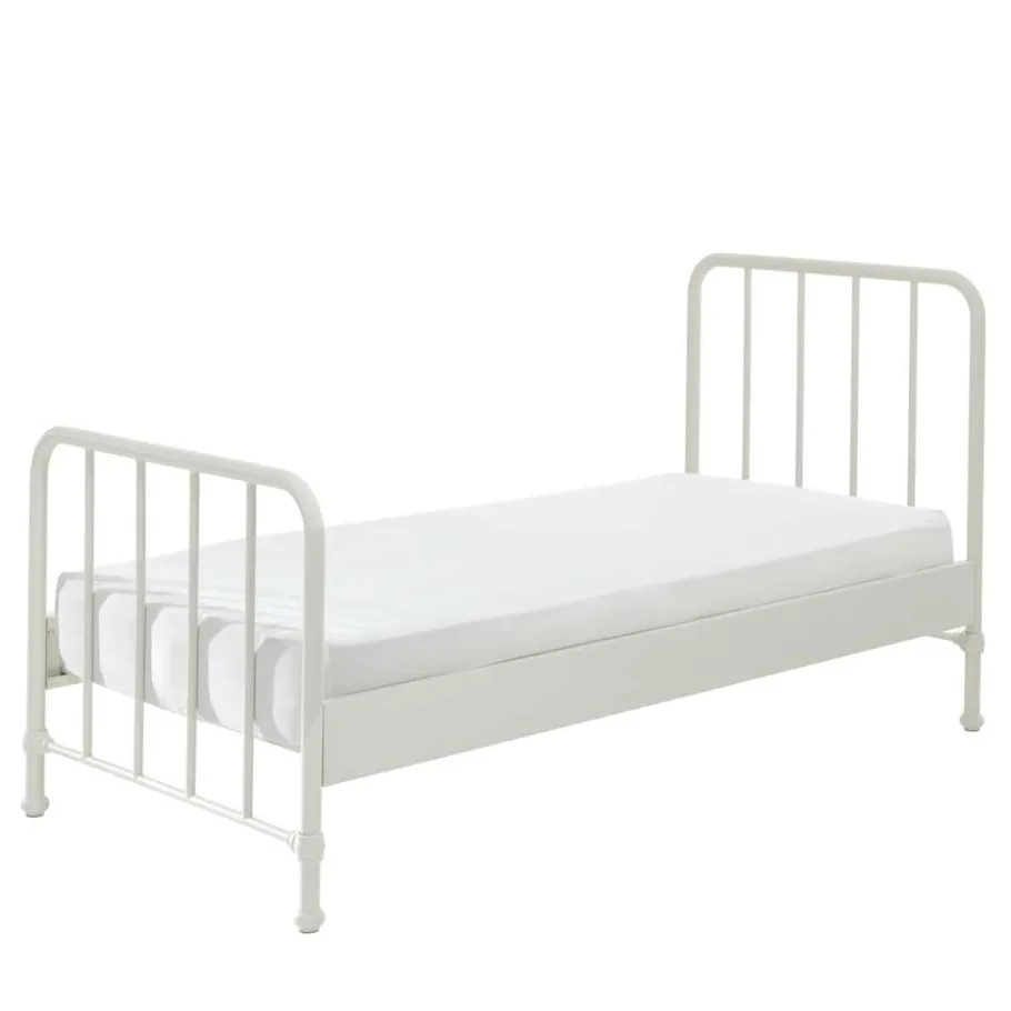 Hot Wohnen Retrostyle Metallbett in Weiß - 90x200 cm - Astra