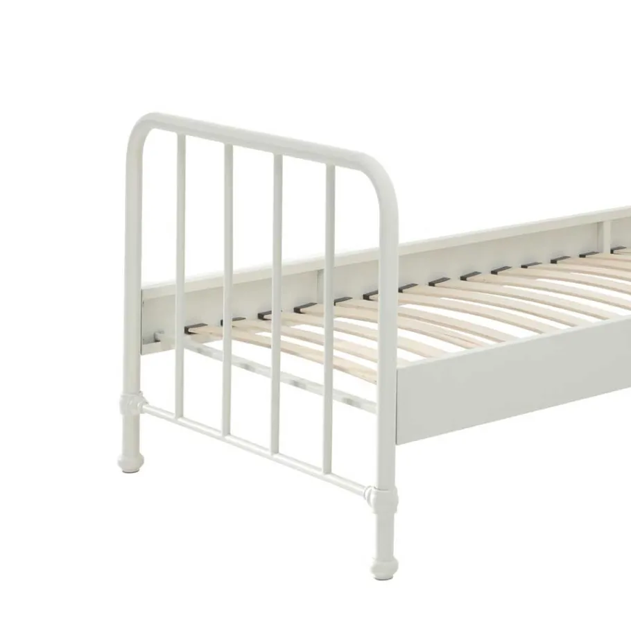 Hot Wohnen Retrostyle Metallbett in Weiß - 90x200 cm - Astra
