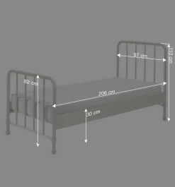 Hot Wohnen Retrostyle Metallbett in Weiß - 90x200 cm - Astra