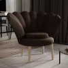 Clearance Wohnen Retrostyle Muschelsessel in Dunkelbraun - Chako